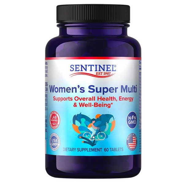Sentinel Women's Super Multi, Essential Vitamins and Minerals*, Includes 12 Fruit and Vegetable Extracts*, Immune Health*, Energy*, Multivitamins* Total Body Health*, One Daily, 60 Tablets