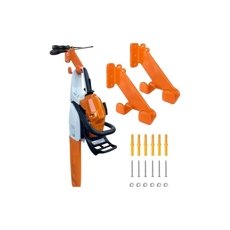 BIJOKETTEN Chainsaw Holder Wall Mount, 2 Pack Heavy Duty Chainsaw