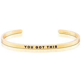 MantraBand Bracelets - Inspirational Engraved Adjustable Mantra Band Cuff Bracelet - Gold color - Gifts for Women