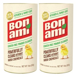 BON AMI Powder Cleanser for Kitchens & Bathrooms - All Types of Surfaces, Cleans Grime & Dirt, Polishes Surfaces, Absorbs Odors (2 Pack)