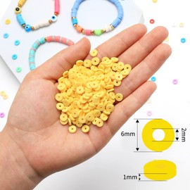 IOOLEEM 2000+pcs Yellow Polymer Beads for Bracelets and Jewelry Crafts