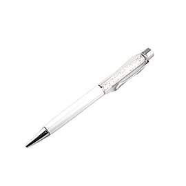 L&L®NEW QUALITY CRYSTAL BALLPOINT PEN WITH CRYSTAL ELEMENTS PENS +REFILL+POUCH BAG GIFT (White/)