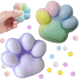 Pack of 2 Cat Paw Squishy Toy, Cat Paw Squishy Squeeze Toy, Cat Paw Squeeze Toy for Stress Relief, Fidget Toy for Children, Teenagers, Adults, Home, Office, Relaxation