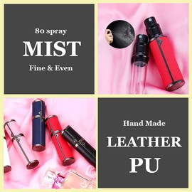 D-LOTUS Travel Perfume Bottle Refillable, Genuine Leather Perfume Atomizer Leakproof Mini Pocket Size Travel Cologne Sprayer for Cruise Car Trip Purse Gift 5ml (B-White)