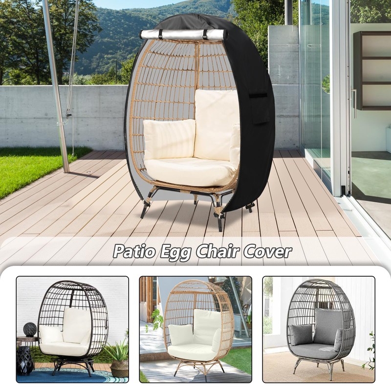 Sobana Outdoor Egg Chair Cover with Double Zipper,Waterproof Dust Proof