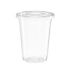 GUSTO Clear Plastic Cups with Flat Lids [16 oz -