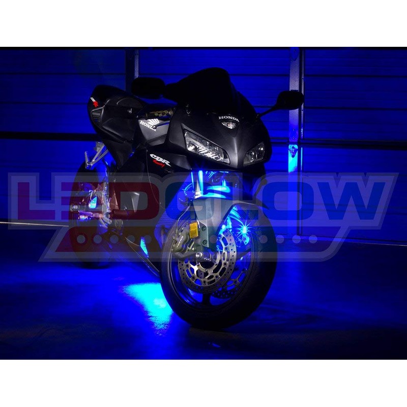 LEDGlow 6pc Advanced Blue LED Motorcycle Accent Neon Underglow Lighting