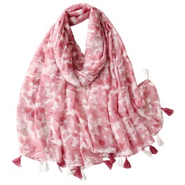 MAIRY Scarfs for Women Uk Lightweight Floral Pink Print Neckchief Fashion Warm Shawl Soft Ladies Scarves & Wraps Shawl Hair Wrap Head Necker Scarf,180153