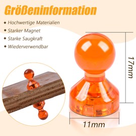 Pack of 56 Magnets 8 Colours Fridge Magnets Mini Magnets Strong for Magnetic Board, Office Whiteboard Neodymium Magnet Small Magnet Multifunction Transparent Conical Magnets