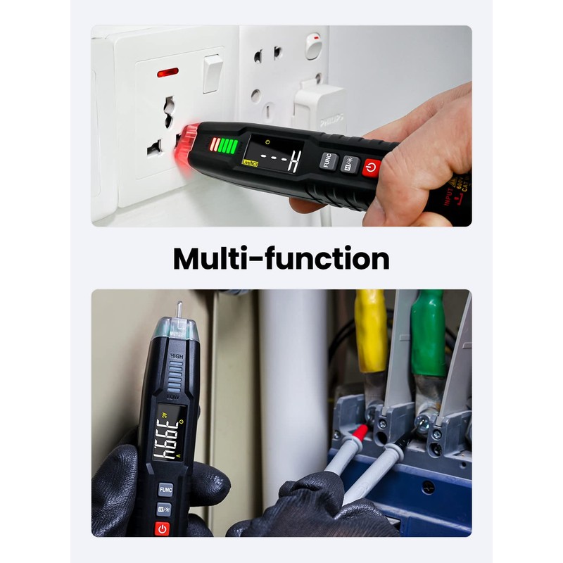 KAIWEETS Multi-function Voltage Tester, Non-Contact Electrical Tester, 600V AC/DC Voltage