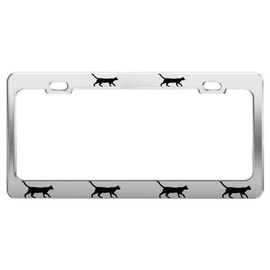 Product Express CAT Animal Pictures Funny Chrome Steel License Plate Frame TAG Holder