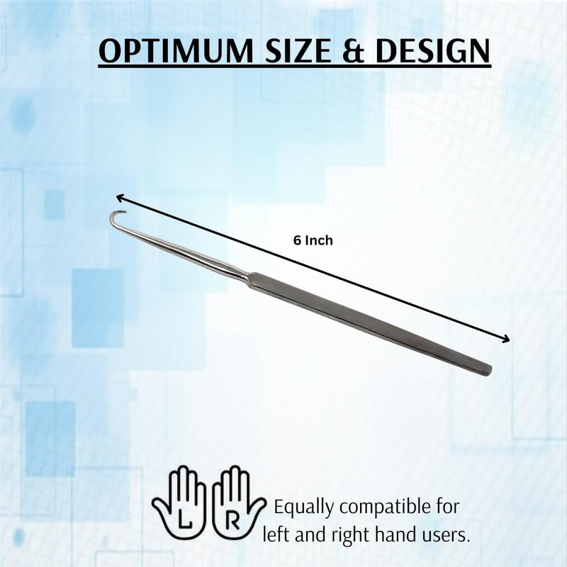 Round Hook 6" Length Surgical Medical Instrument Made of Stainless