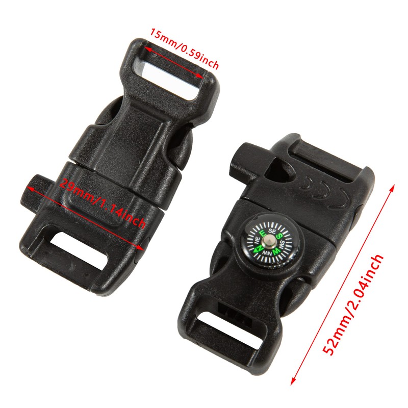 YEHAM 10 PCS Emergency Whistle Buckle Come with Compass&Fire Starter&Flint