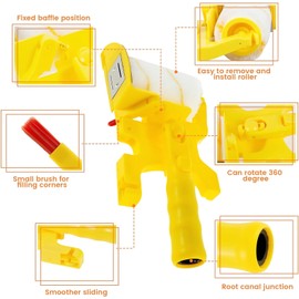 Paint Edger Pro - 2024 New Painting Trimmer Edger Tools for Walls High Ceilings with Edger Paint Brush Kit, Bucket Edge Paint Roller Splatter Shield for Trim Corner Painting Cut in Tool (Handheld)