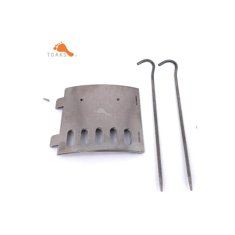 TOAKS Titanium Windscreen Stand 4PCS with TOAKS Titanium Tent Stakes