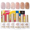 Born Pretty Jelly Nude Gel Nail Polish Set,Nude Pink Clear