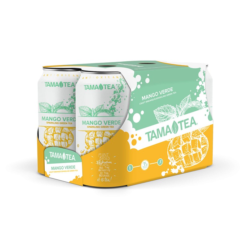 Tama Tea Sparkling Green Tea, MANGO VERDE, Made with Real