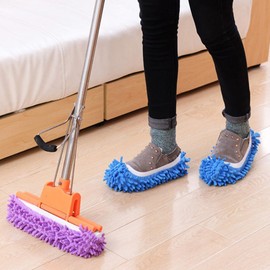 10 PCS 5 Pairs Duster Mop Slippers Shoes Cover, Multi Function Chenille Fibre Washable Dust Mop Slippers Floor Cleaning Shoes for Bathroom, Office, Kitchen, House Polishing Cleaning