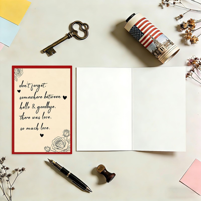 Detuca sympathy card/somewhere between hello and goodbye/condolences card/divorce or breakup/anniversary