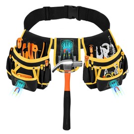 Tool Belt, Tool Belts for Men, Tool Organiser, 26 Pockets Heavy-Duty Oxford Adjustable Tool Bag for Handymen, Construction Workers and Electricians