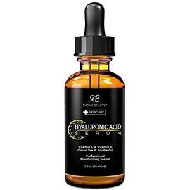 Radha Beauty Hyaluronic Acid Serum for Face, 2 fl. oz - Infused with Vitamin C  E  Green Tea  Jojoba Oil for Anti-Aging, Wrinkles, and Fine Lines -   