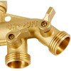 4 Way Garden Hose Splitter 3/4" GHT Solid Brass Hose