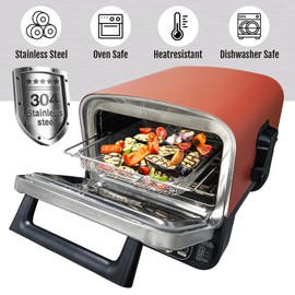 Air Fryer Basket for Ninja Woodfire Outdoor Pizza Oven, BBQCuker 13.3" x 12.8" Stainless Steel Mesh for Pizza Oven, Replacement for OO100, OO101, OO102, OO151, OO100C and OO102C