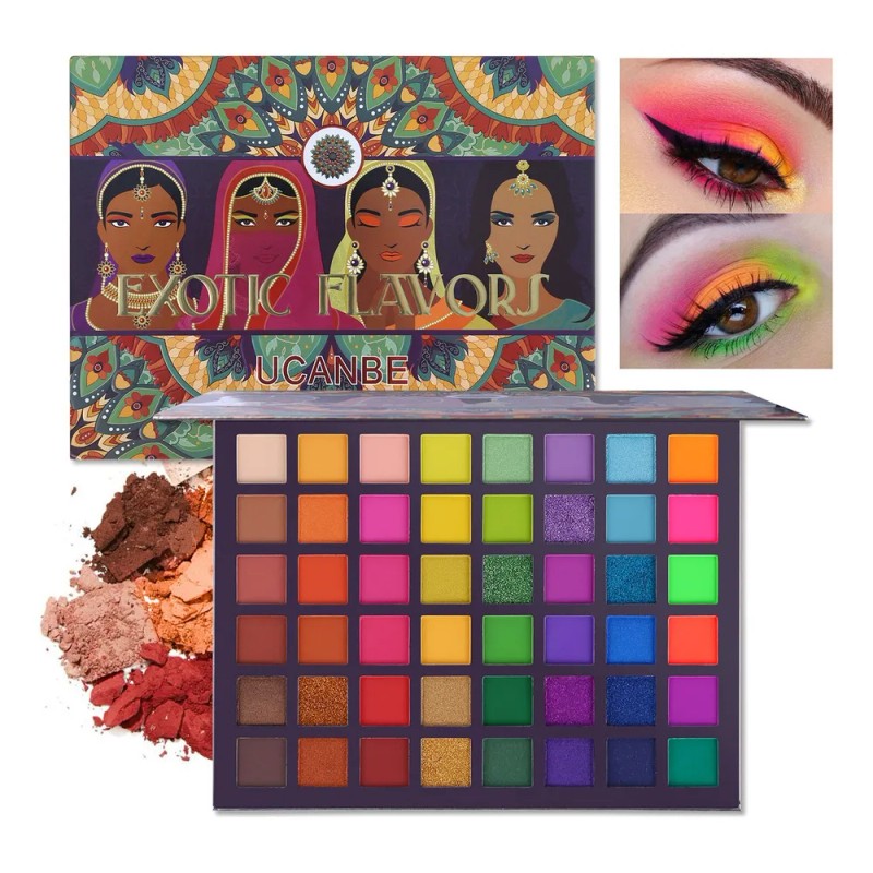 Paleta Sombras Sombras Maquillaje 48 Tonos Multicolor Ucanbe Exotic Flavor