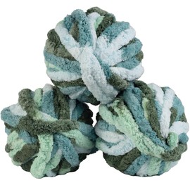 iDIY Chunky Yarn 3 Pack Skeins (72 Yards)-Tie Dye (Mint, Teal, Green)-Fluffy Chenille Yarn Soft Throw & Baby Blankets, Arm Knitting, Crocheting &DIY Crafts & Projects! Homemade Holiday Gift