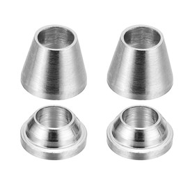 PATIKIL 1/8" Tube OD 316 Stainless Steel Compression Tube Fitting Sleeve, 4 Pack Double Ferrule Ring Tubing Fitting Assortment Kit, Silver