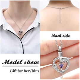 Yinplsmemory Dolphin Heart Cremation Urn Necklace for Ashes Keepsake Pendant Memorial Jewelry Stainless Steel Ashes Keepsake Holder Cremation Jewelry