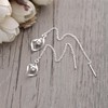 Sterling Silver Lily Drop Bead Pull Through Threader Dangle Earrings