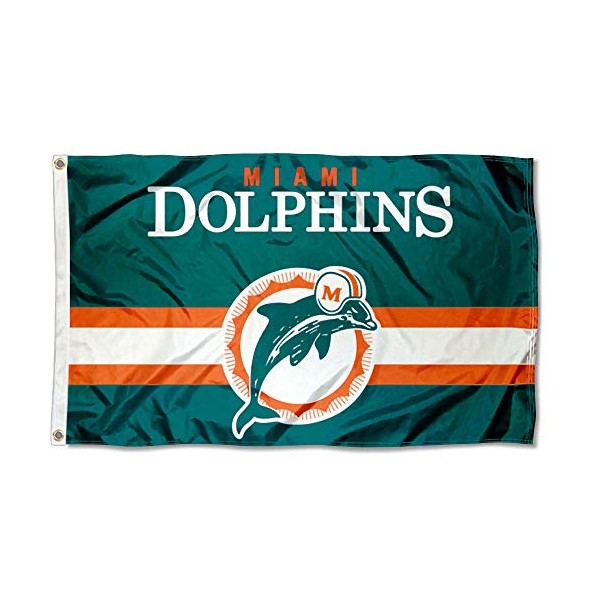 WinCraft Dolphins Throwback Vintage Retro 3x5 Banner Flag
