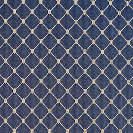 Navy Blue Diamond Jacquard Woven Upholstery Fabric by The Yard - SKU: Harper Wedgewood