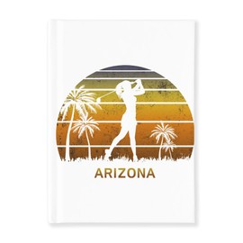 CafePress Retro Arizona Women's Golf Golfing Fan Golfer Hard Cover Journal Notebook, Personal Diary