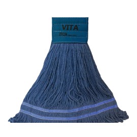 DMSI 12 Blue or Green 9” Headband Large 24oz Mops Antimicrobial Blended Looped-End - 9" Blue Headband