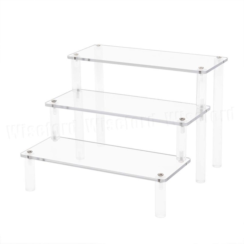 Tingacraft 3-Tier Self-install Acrylic Riser Display Shelf for Cosmetics​ Cupcake