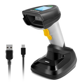 2D Barcode Scanner Wireless, QR Code Scanner Handheld Bar Code Scanners with Base 2 in 1 USB Wired Connection & 2.4G Wireless 1D&2D&PDF417 Data Matrix Automatic Barcode Reader