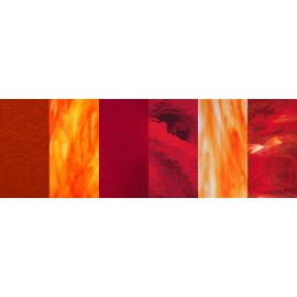 8"x5" RED Variety Pack Stained Glass Sheets (6 Pieces)