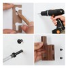 Walnut Wood Wall Peg Rack Hooks 2 Pack, Natural Wooden