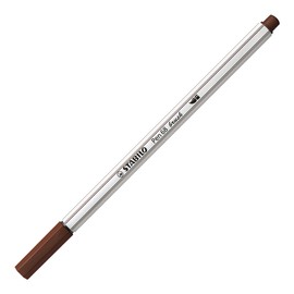 Premium Fibre-Tip Pen with Brush Tip - STABILO Pen 68 brush - Pack of 1 - Brown