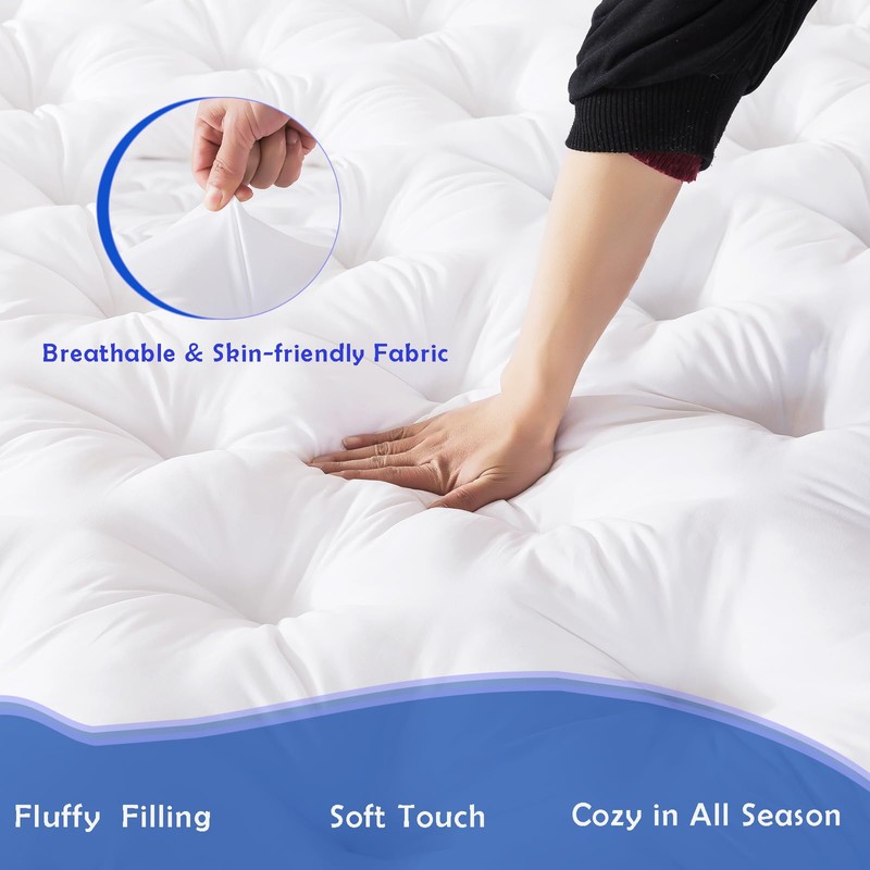 WhatsBedding 5 Inch Memory Foam Mattress Topper Queen for Back
