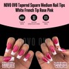 NOVO OVO White French Tip Square Nail Tips Press on