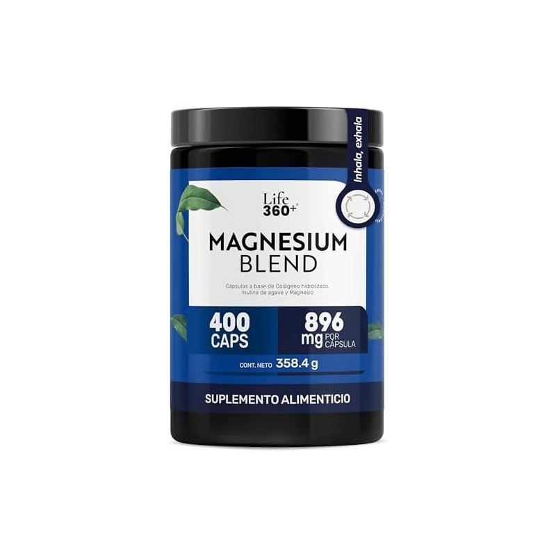LIFE 360 Magnesium Blend Óxido, Glicinato, Gluconato y Citrato 400