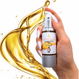 Alabaster Jar Anointing Oil 1oz. Beautiful Aroma. Comes in a top of the line spill proof, shatter proof, airless pump bottle for long lasting freshness and preservation.