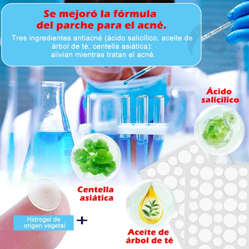 Parches Antiacné Invisibles FLUORES Mixta Día Noche 148 Unidades