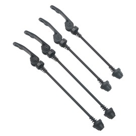 Unxuey 2 Pairs Black Bicycle Quick Release Axle, Quick Release Bicycle Front and Rear Wheel Quick Release Set for Roads, Mountain Bike, MTB