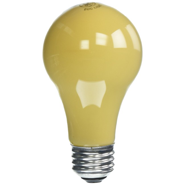 GE Lighting 97495 60W 550 lm A19 House Garden Bug Light Bulbs, 4-7/16", Clear