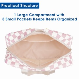 Full Size Toiletry Bag Large Cosmetic Bag Travel Makeup Bags Organiser for Women and Women, za dusty pink chess board