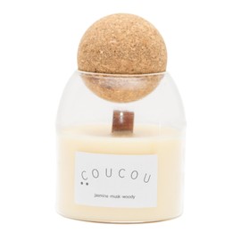 Coucou Candles Scented Candle | Relaxing Aromatherapy Soy Wax Candles for Home | Refreshing Summer Non-Toxic Candles | Long-Lasting Candles with a 50-Hour Burn Time (Jasmine - Musk - Woody), White